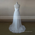 Simple Sweet Heart Beaded Pleated Chiffon Wedding Dress Vestidos de noiva